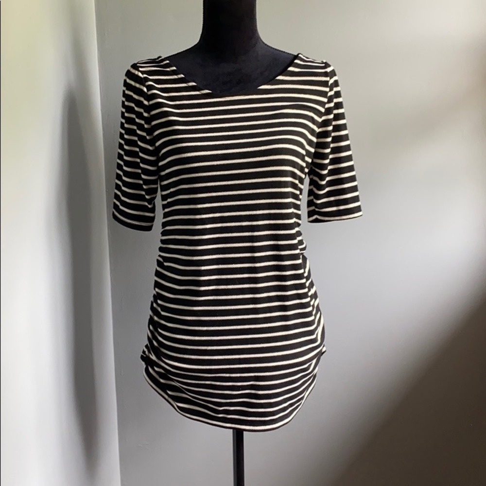 Black and White Maternity Top